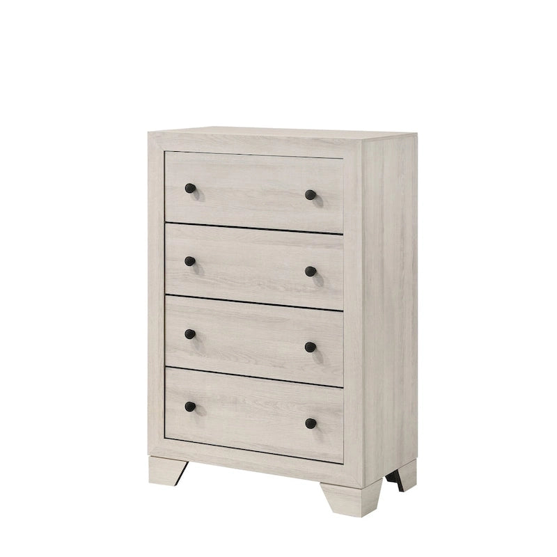 Ensemble de chambre à coucher Annis 3 pièces blanc avec plateforme
