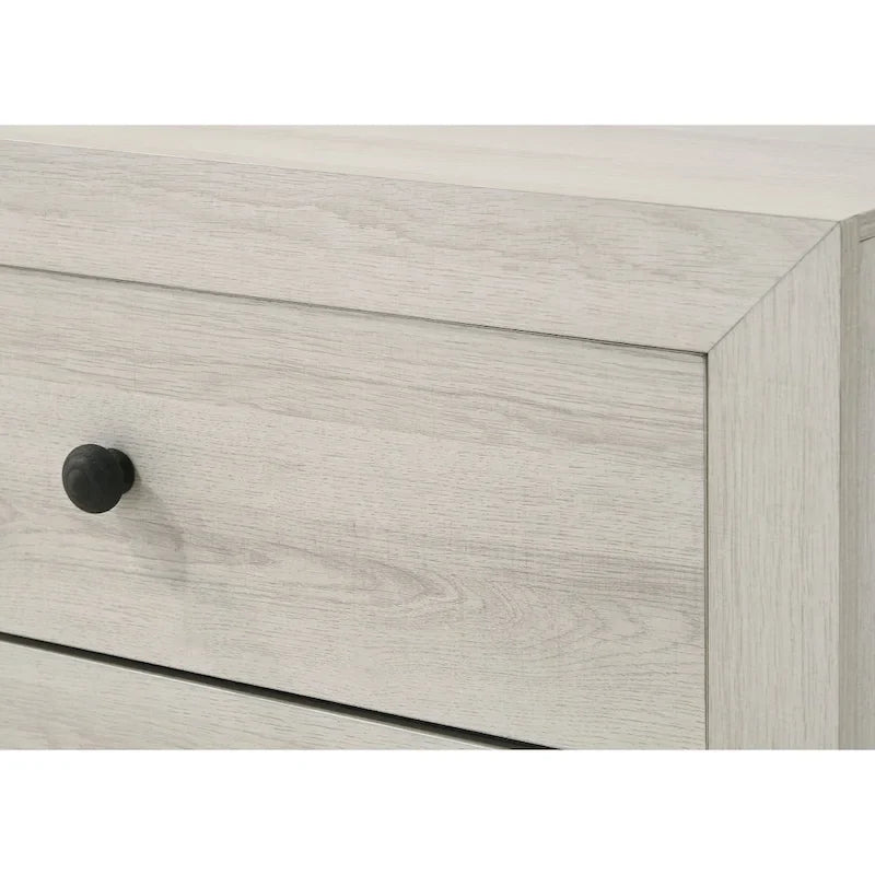 Ensemble de chambre à coucher Annis 3 pièces blanc avec plateforme