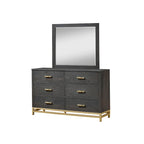Ensemble de chambre à coucher Wedro 4 pièces à panneaux rustiques marron foncé