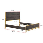 Ensemble de chambre à coucher Wedro 5 pièces à panneaux rustiques marron foncé