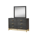 Ensemble de chambre à coucher Wedro 5 pièces à panneaux rustiques marron foncé