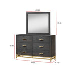 Ensemble de chambre à coucher Wedro 5 pièces à panneaux rustiques marron foncé