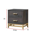 Ensemble de chambre à coucher Wedro 5 pièces à panneaux rustiques marron foncé