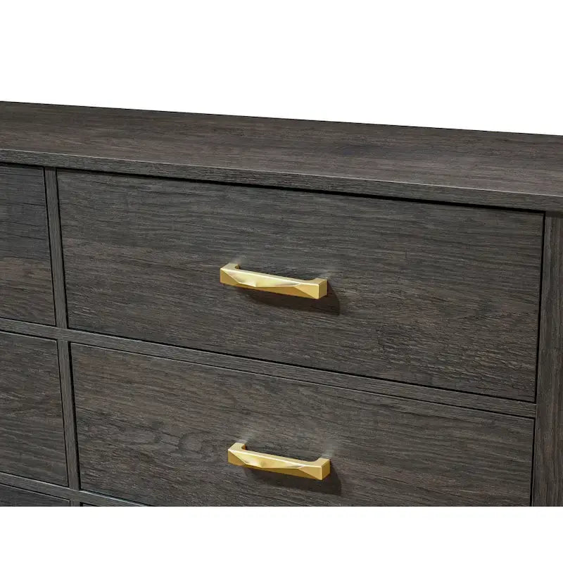 Ensemble de chambre à coucher Wedro 5 pièces à panneaux rustiques marron foncé
