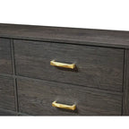 Ensemble de chambre à coucher Wedro 5 pièces à panneaux rustiques marron foncé