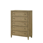 Ensemble de chambre à coucher Newell 6 pièces avec plateforme et lit à baldaquin rembourré marron clair