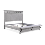 Ensemble de chambre à coucher Debra 6 pièces avec banc et pied de lit gris