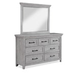 Ensemble de chambre à coucher Debra 6 pièces avec banc et pied de lit gris
