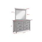 Ensemble de chambre à coucher Debra 6 pièces avec banc et pied de lit gris