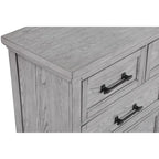 Ensemble de chambre à coucher Debra 6 pièces avec banc et pied de lit gris