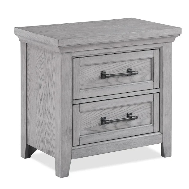 Ensemble de chambre à coucher Debra 6 pièces avec banc et pied de lit gris
