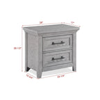 Ensemble de chambre à coucher Debra 6 pièces avec banc et pied de lit gris