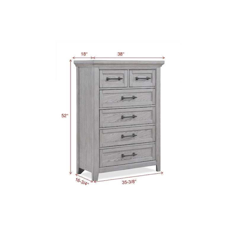 Ensemble de chambre à coucher Debra 6 pièces avec banc et pied de lit gris