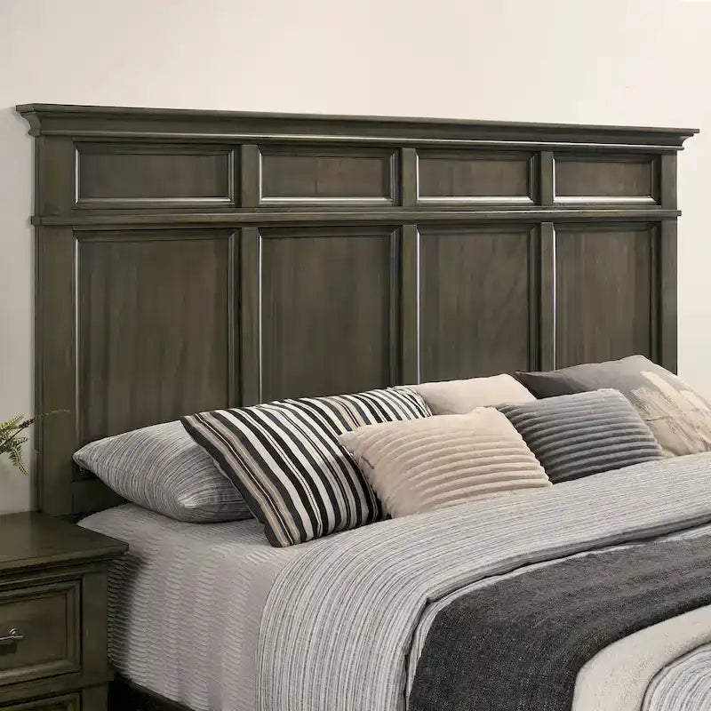 Ensemble de chambre à coucher à panneaux 6 pièces Evva traditionnel en bois gris de Furniture of America