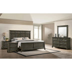 Ensemble de chambre à coucher à panneaux gris traditionnel Evva de Furniture of America, 5 pièces