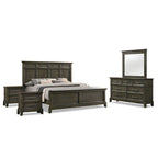 Ensemble de chambre à coucher à panneaux gris traditionnel Evva de Furniture of America, 5 pièces