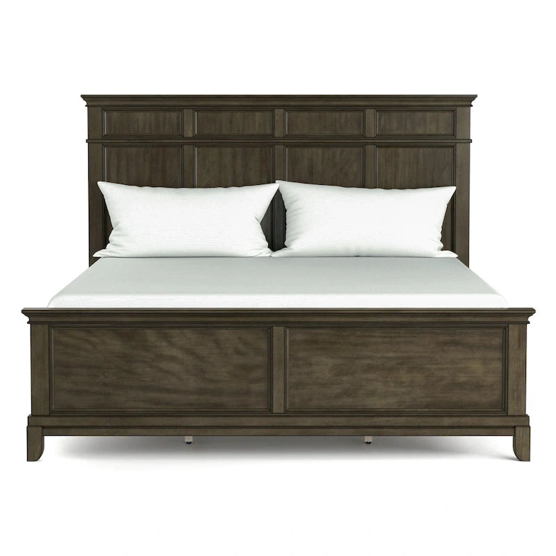 Ensemble de chambre à coucher à panneaux gris traditionnel Evva de Furniture of America, 5 pièces