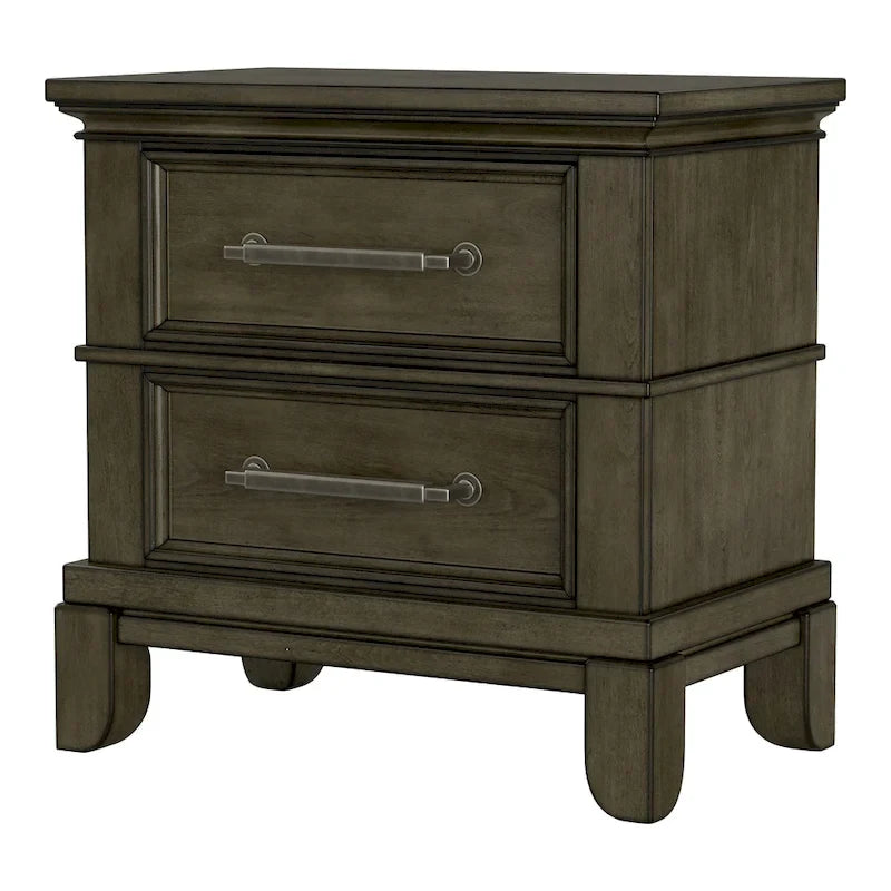 Ensemble de chambre à coucher à panneaux gris traditionnel Evva de Furniture of America, 5 pièces