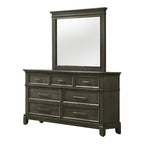 Ensemble de chambre à coucher à panneaux gris traditionnel Evva de Furniture of America, 5 pièces