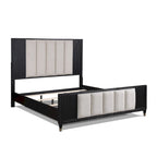 Ensemble de chambre à coucher Shelby 4 pièces à panneaux noirs rembourrés