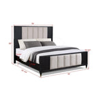 Ensemble de chambre à coucher Shelby 4 pièces à panneaux noirs rembourrés