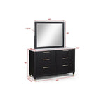 Ensemble de chambre à coucher Shelby 4 pièces à panneaux noirs rembourrés
