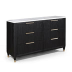Ensemble de chambre à coucher Shelby 4 pièces à panneaux noirs rembourrés
