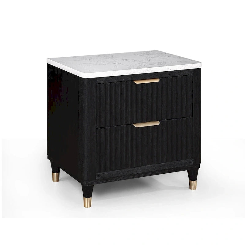 Ensemble de chambre à coucher Shelby 4 pièces à panneaux noirs rembourrés