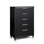 Ensemble de chambre à coucher Shelby 4 pièces à panneaux noirs rembourrés