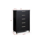 Ensemble de chambre à coucher Shelby 4 pièces à panneaux noirs rembourrés