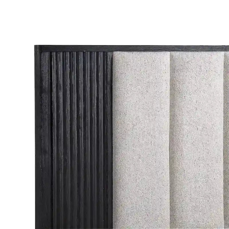 Ensemble de chambre à coucher Shelby 4 pièces à panneaux noirs rembourrés