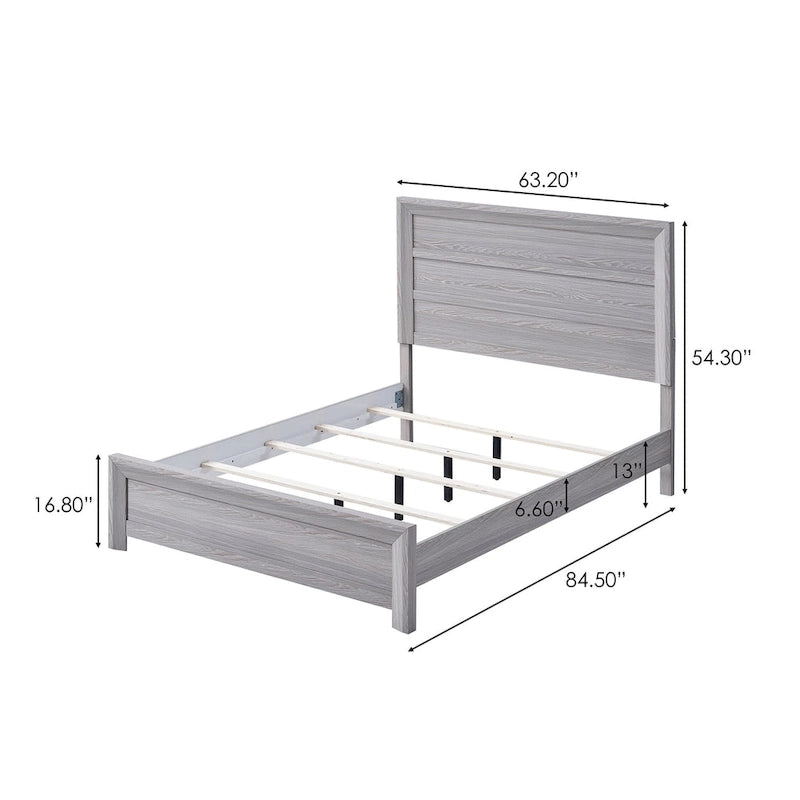 Ensemble de chambre à coucher Essa 3 pièces à panneaux gris