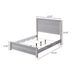 Ensemble de chambre à coucher Essa 3 pièces à panneaux gris