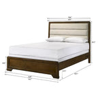 Ensemble de chambre à coucher Jimmy 4 pièces, panneaux rembourrés marron et beige