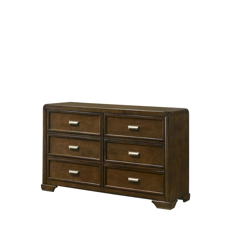 Ensemble de chambre à coucher Jimmy 4 pièces, panneaux rembourrés marron et beige