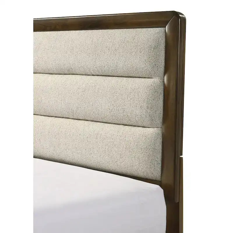 Ensemble de chambre à coucher Jimmy 4 pièces, panneaux rembourrés marron et beige