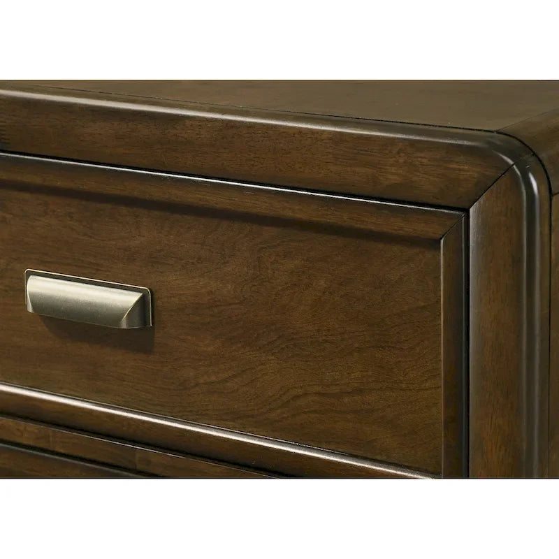 Ensemble de chambre à coucher Jimmy 4 pièces, panneaux rembourrés marron et beige