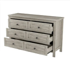 Ensemble de chambre à coucher 3 pièces : lit plateforme style ferme avec table de chevet et commode