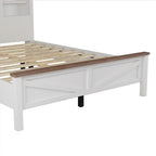 Ensemble de chambre à coucher 3 pièces : lit plateforme style ferme avec table de chevet et commode
