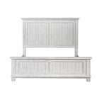 Ensemble lit, commode, miroir et table de chevet River Place Riverstone blanc et tabac
