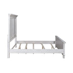 Ensemble lit, commode, miroir et table de chevet River Place Riverstone blanc et tabac