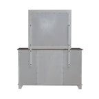 Ensemble lit, commode, miroir et table de chevet River Place Riverstone blanc et tabac