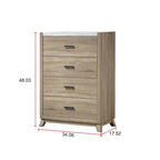Set Camera da Letto Daemon 4 Pezzi con Pannello Marrone Chiaro