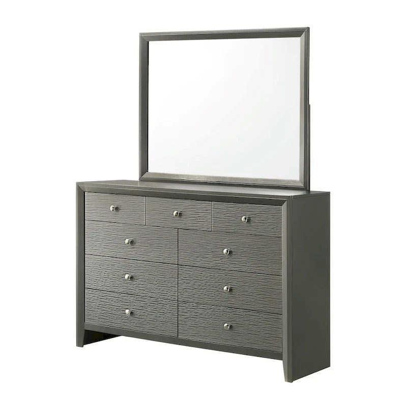 Ensemble de chambre à coucher Sim 3 pièces, panneaux gris anthracite