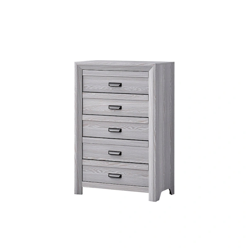 Ensemble de chambre à coucher Essa 4 pièces à panneaux gris