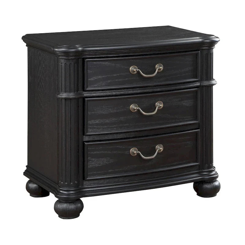 Ensemble de chambre à coucher capitonné Taylor Black 5 pièces