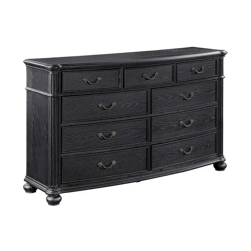 Ensemble de chambre à coucher capitonné Taylor Black 5 pièces