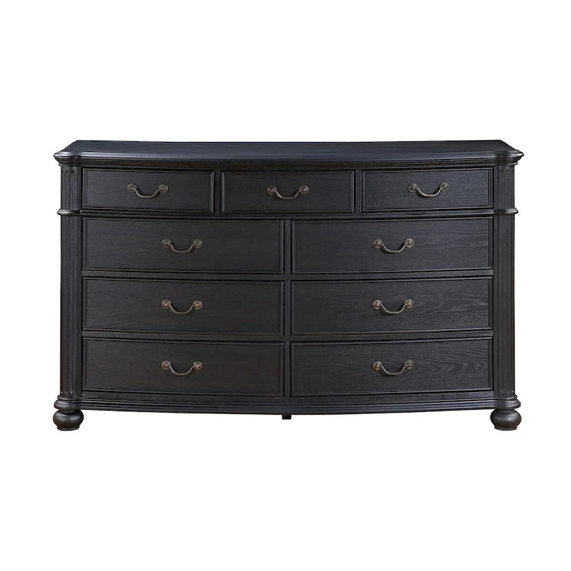 Ensemble de chambre à coucher capitonné Taylor Black 5 pièces