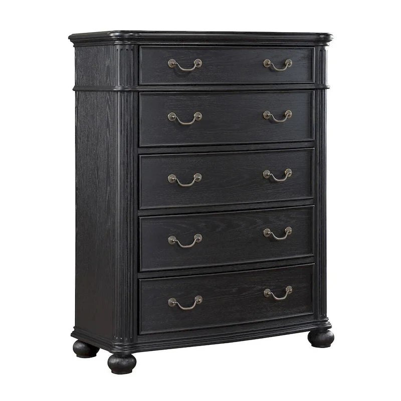 Ensemble de chambre à coucher capitonné Taylor Black 5 pièces