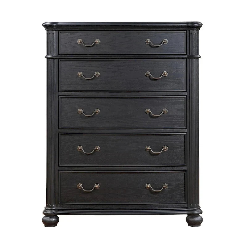 Ensemble de chambre à coucher capitonné Taylor Black 5 pièces